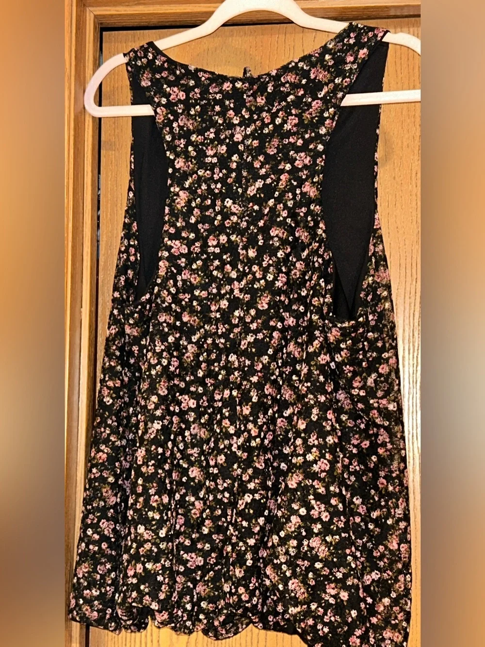 Marianne Black Tank Top with Pink Floral Print - Picture 2 of 5